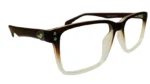 2 lenstick brown fade transparent rectangle eyeglasses