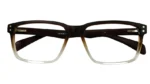 3 lenstick brown fade transparent rectangle eyeglasses