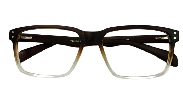 3 lenstick brown fade transparent rectangle eyeglasses