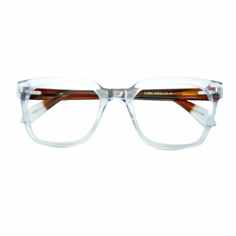 Top 10 Stylish Eyeglasses Under ₹1499 – Lenstick 7 Transparent Blue Front & Brown Temple Eyeglasses