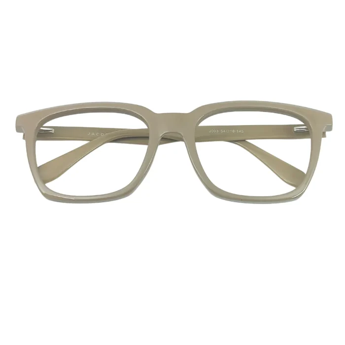 Beige eyeglass frame temple design – durable and comfortable side arms