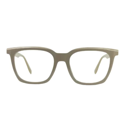 Lenstick beige square eyeglasses – unisex full-rim frame front view