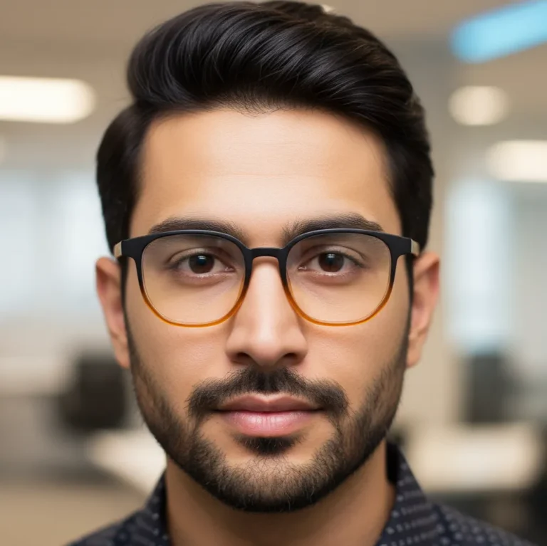 Lenstick black amber gradient square eyeglasses modal