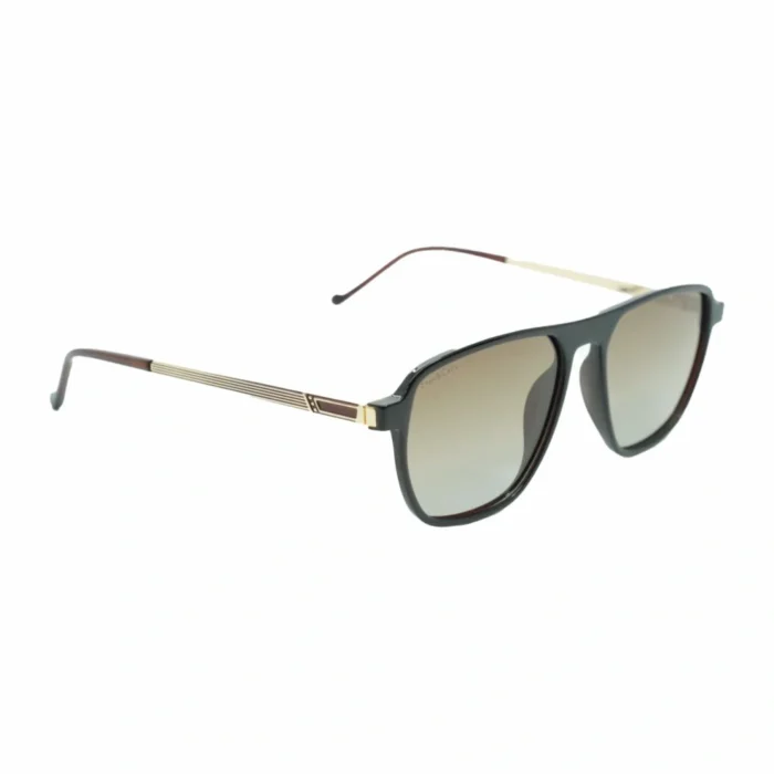 Side Angle of Aviator Polarized Sunglasses Brown Gradient