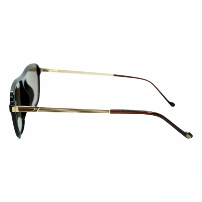 black aviator polarized brown gradient side