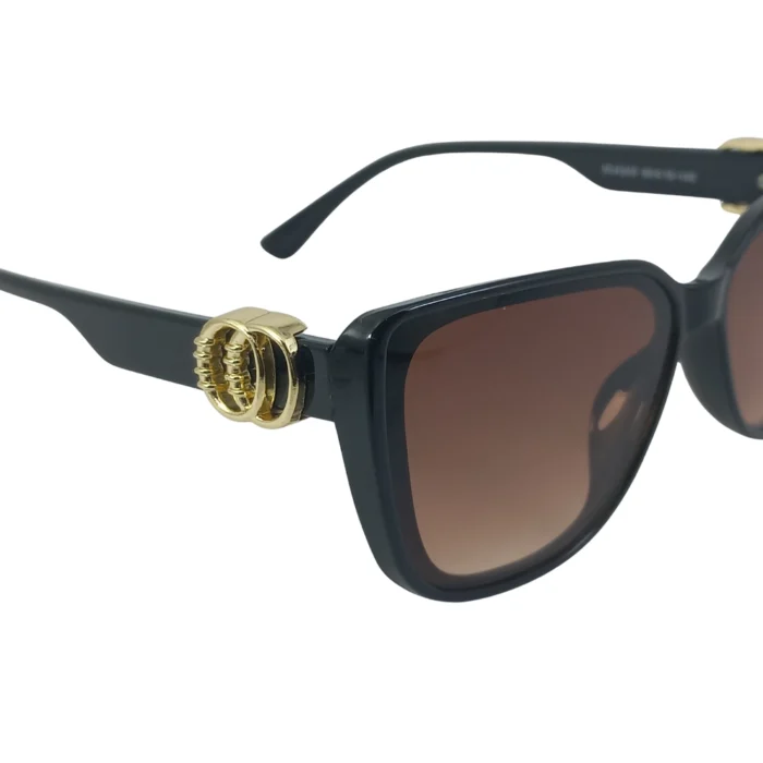 black cat eye sunglasses gold detail