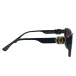 black cat eye sunglasses gold detail left