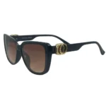 black cat eye sunglasses gold detail side