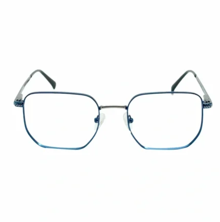 blue geometric metal eyeglasses front view e1757353921349