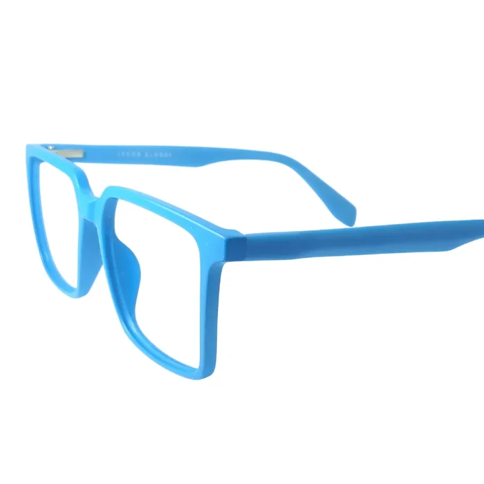 blue square eyeglasses close