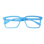 blue square eyeglasses fold top
