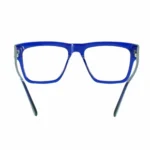 bold blue rectangle eyeglasses angle