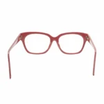 bold red geometric eyeglass frame open angle