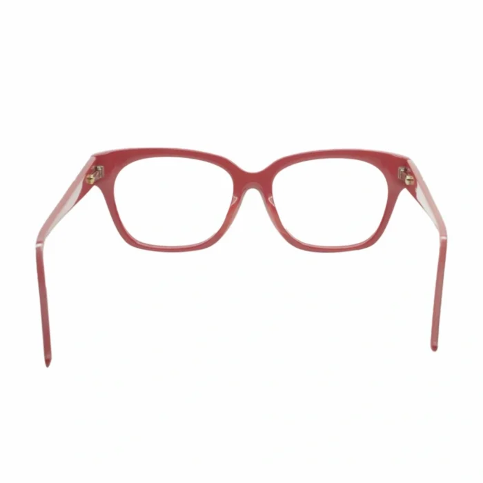 bold red geometric eyeglass frame open angle