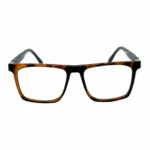 brown black rectangular rimmed eyeglasses main view