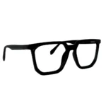 classic black geometric eyeglasses side front