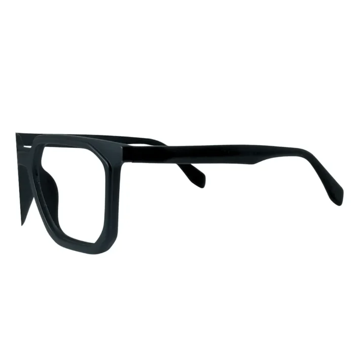 classic black geometric eyeglasses side top