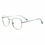 classic sky blue metal frame eyeglasses
