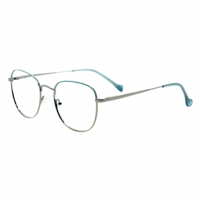classic sky blue metal frame eyeglasses