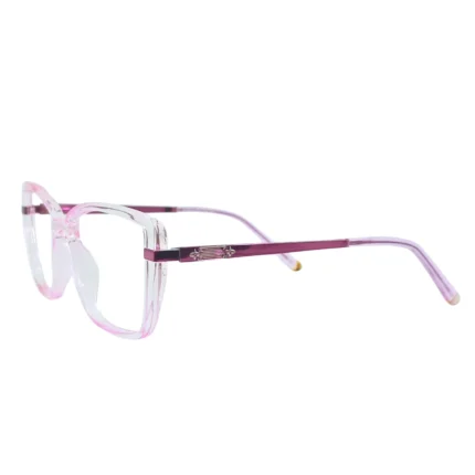 Clear Pink Square Eyeglasses