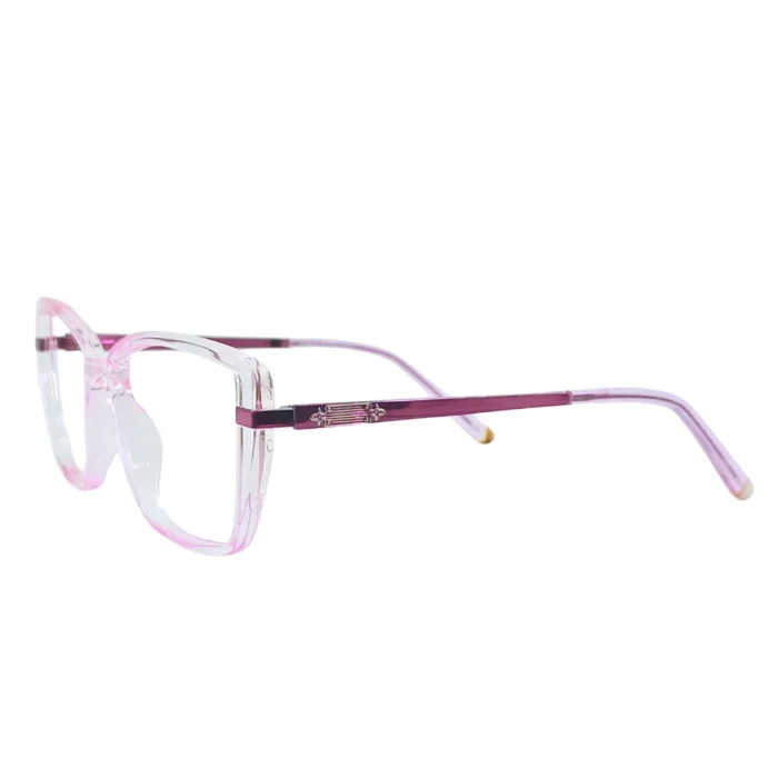 Clear Pink Square Eyeglasses