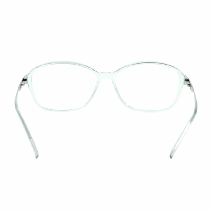 crystal clear oval eyeglasses metal temple