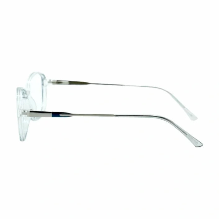crystal clear oval eyeglasses side