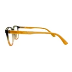 Right-side angle of Lenstick gradient square eyeglass frame showing colour transition