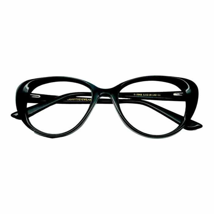 elegant black cat eye glasses front look