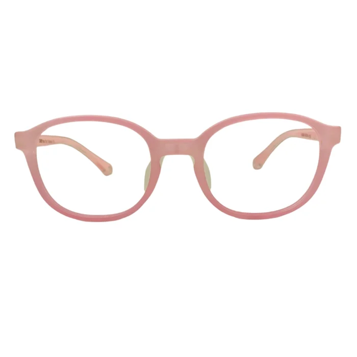 flexible pink kids glasses front