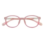 flexible pink kids glasses front fold
