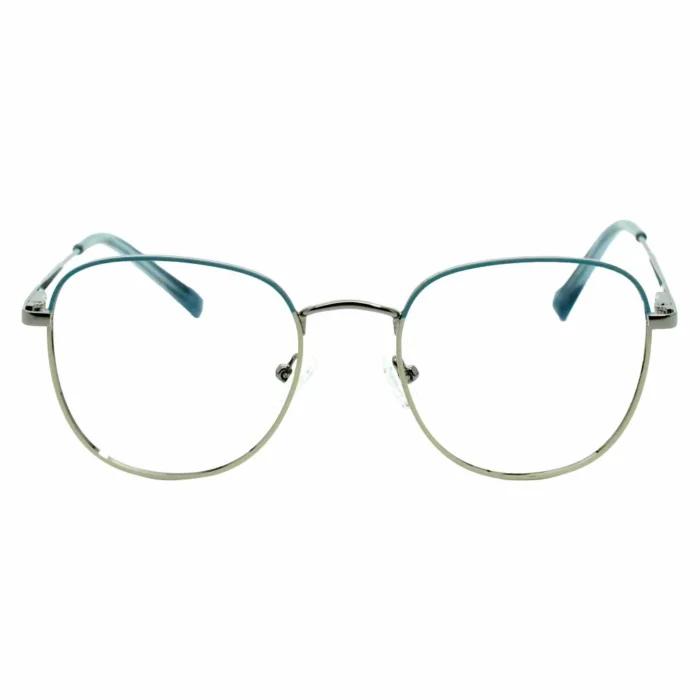 front view blue metal frame glasses front view blue metal frame glasses