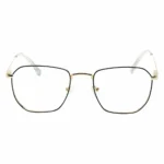 gold square metal eyeglasses frame