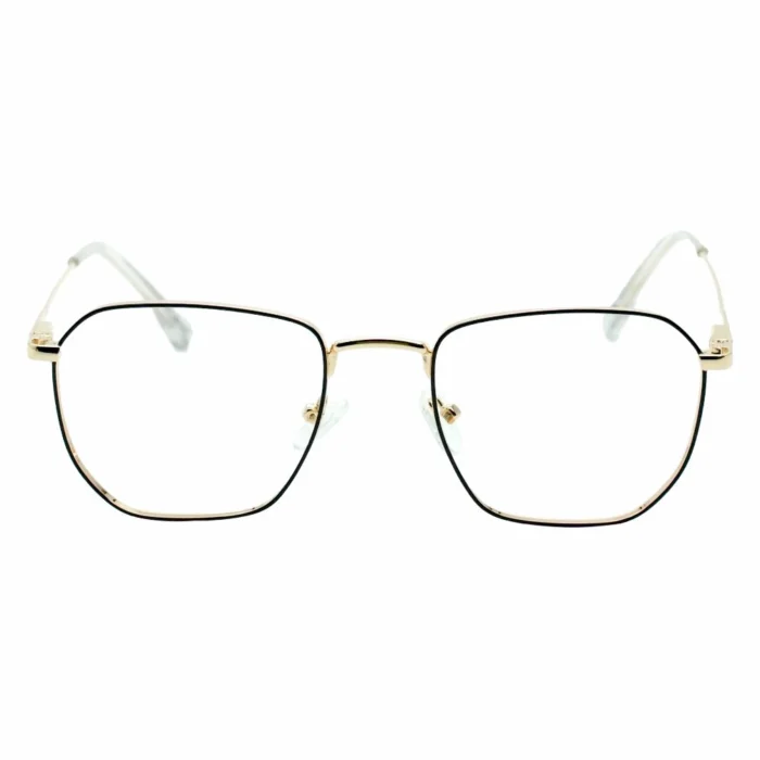 gold square metal eyeglasses frame