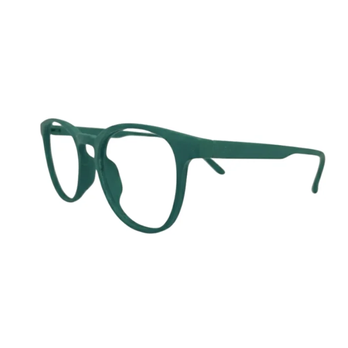green full rim eyeglass frame side 1