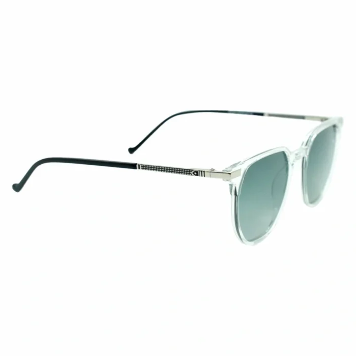 hexagonal sunglasses green grey box details