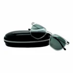 hexagonal sunglasses green grey box front with box