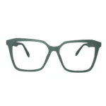 matte green square eyeglasses front
