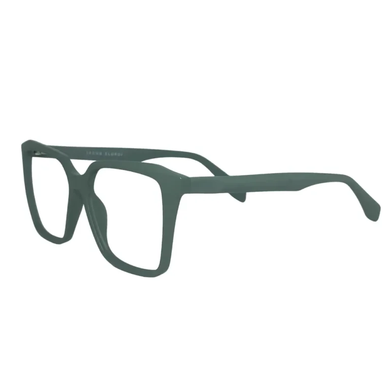 matte green square eyeglasses lrft