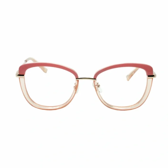 pink cat eye glasses front view