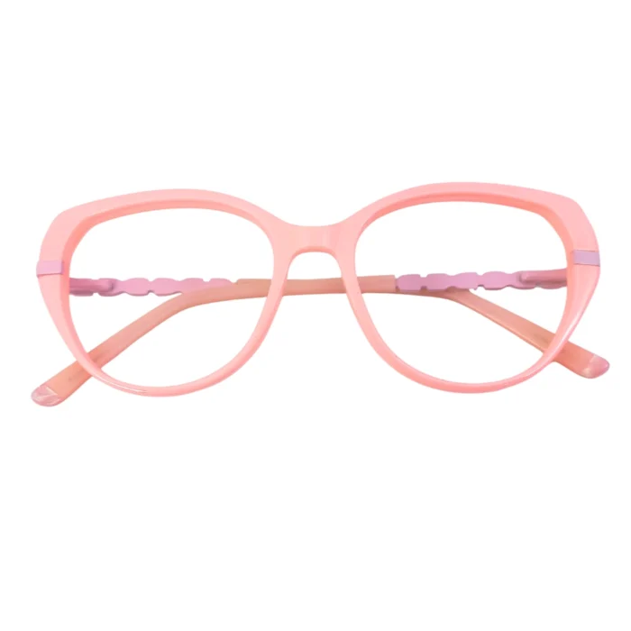 pink square eyeglasses lavender temple fold