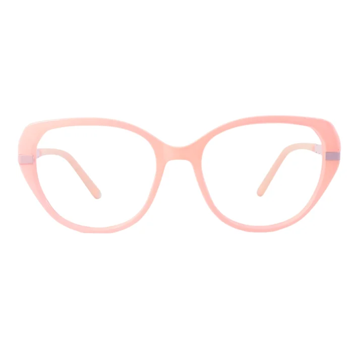 pink square eyeglasses lavender temple front pink square eyeglasses lavender temple front