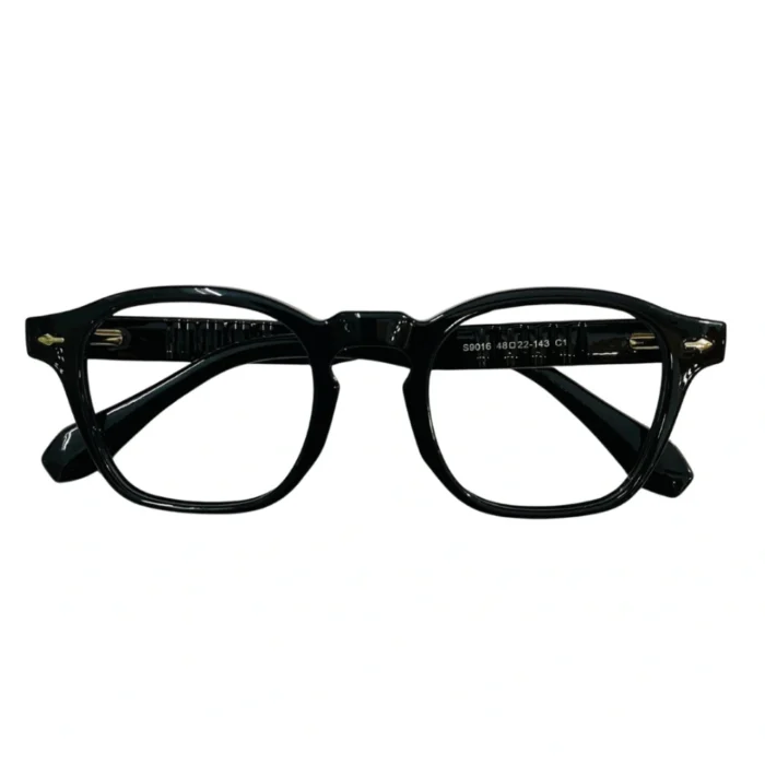 premium black acetate glasses front angle