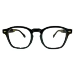 premium black acetate glasses front view