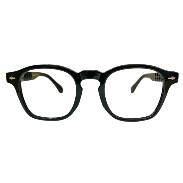 premium black acetate glasses front view