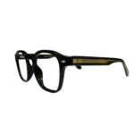 premium black acetate glasses temple detai