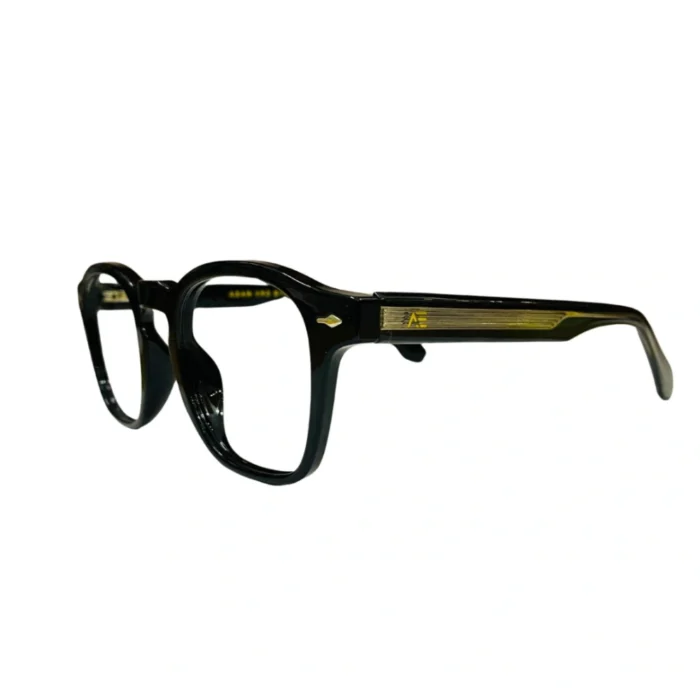 premium black acetate glasses temple detai