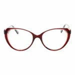 red cat eye eyeglasses front