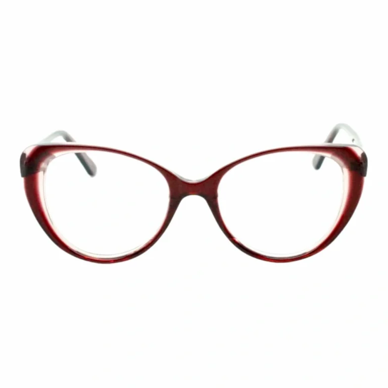 red cat eye eyeglasses front