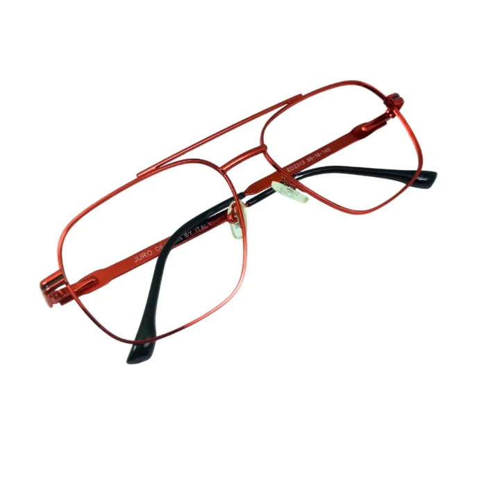 red metal aviator eyeglasses unisex double bridge frame fold
